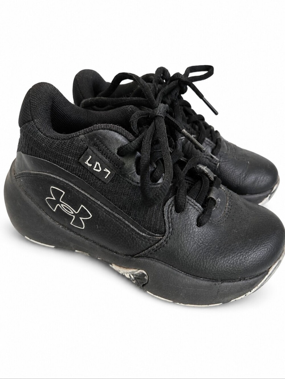 Under Armour Kids' Black Athletic Sneakers LD7 Size 13.5
